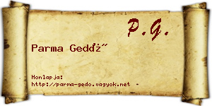 Parma Gedő névjegykártya